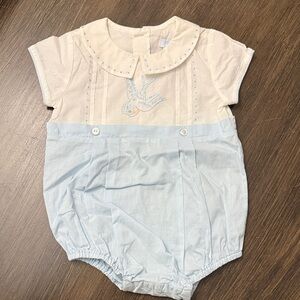 Little English Cream and Blue One Piece